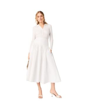 Maje Long Taffeta Skirt - White