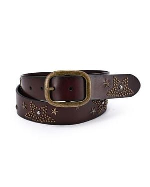 Old Trend Glory Genuine Leather Star Studded Heritage Belt - Brown