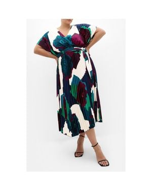 City Chic Hailey Abstract Print Maxi Dress - Blue