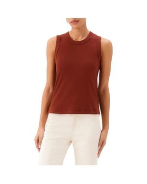 Karen Kane Crewneck Rib Tank - Red