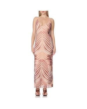 AFRM Romy Print Mesh Slipdress - Pink
