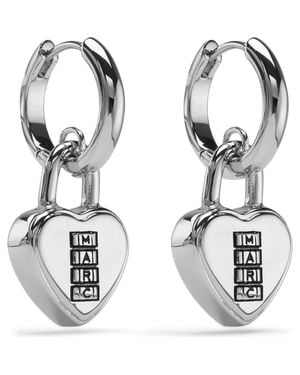 Marc Jacobs Heart Padlock Huggie Hoop Earrings - Metallic