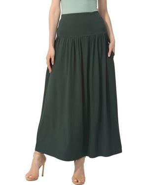 Kimi + Kai Tiered Maxi Skirt - Green