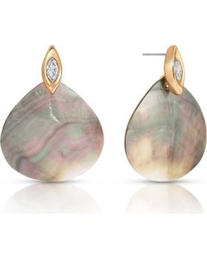 Ettika Shell Statement Drop Earrings - Brown