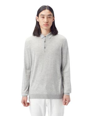 GOBI Mongolian Cashmere Cashmere Silk Polo - Gray