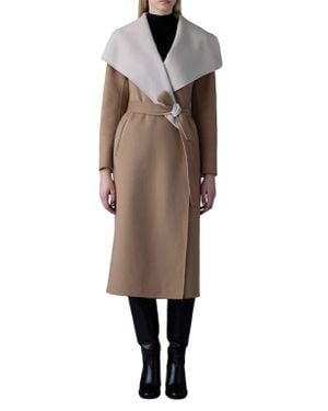 Mackage Mai Wool Long Wrap Coat - Natural