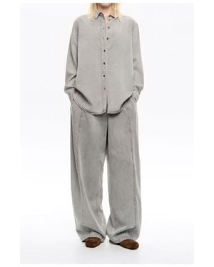 Bimba Y Lola Denim Wide Leg Pants - Gray