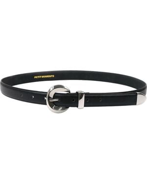 petit moments Opal Faux Leather Skinny Belt - Black