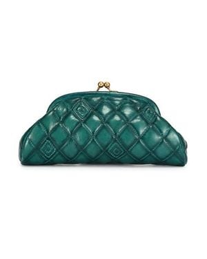 Old Trend Petunia Quilted Leather Beauty Pouch - Green