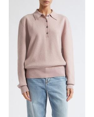 Rohe Compact Mouliné Polo Sweater - Blue