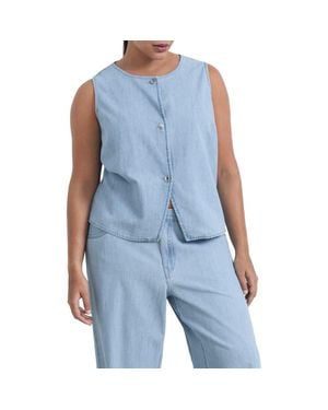 Mango Denim Vest - Blue