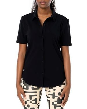 DAI MODA Clark Short Sleeve Button-Up Shirt - Black