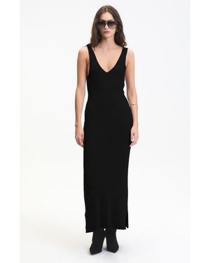 DELUC Randy Knit Body Con Maxi Dress - Black