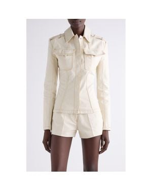 Givenchy Lace-Up Back Denim Jacket - Natural