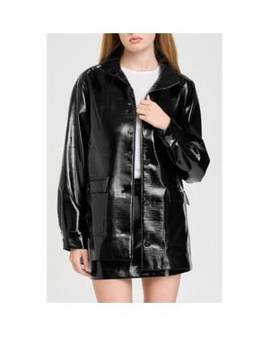 Wayf Rocky Faux Leather Jacket - Black