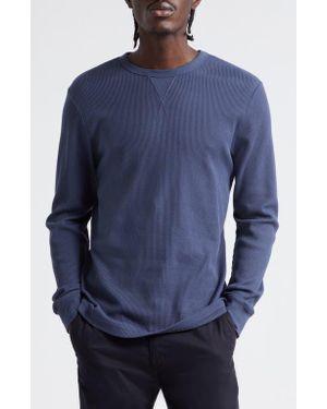 Sunspel Supima Cotton Waffle T-Shirt - Blue