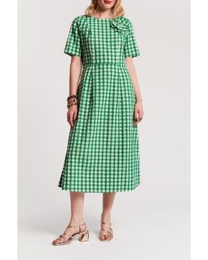 Frances Valentine Michelle Midi Dress Gingham - Green