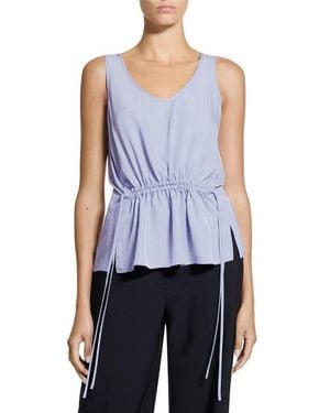 Theory Drawstring Waist Tank - Blue