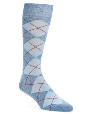 Cole Haan Argyle Crew Socks - Blue