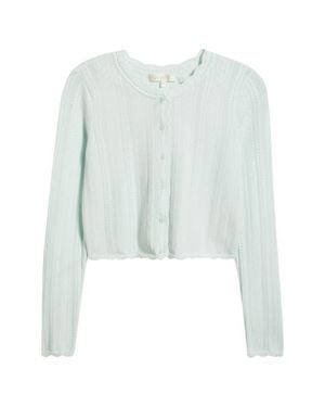 LoveShackFancy Nadiya Pointelle Cardigan - Blue