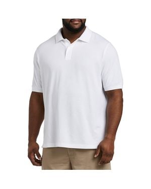 Essentials Big & Tall Piqué Mesh Short-Sleeve Polo Shirt - White