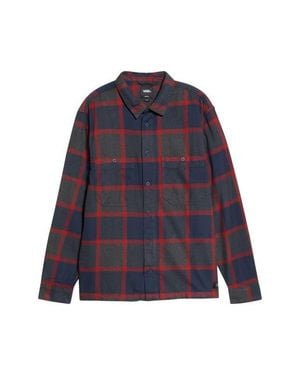 Vans Larkspur Plaid Organic Cotton Flannel Button-Up Shirt - Blue