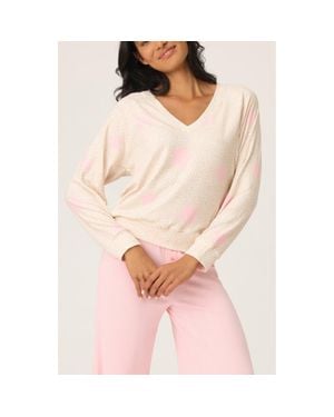 Pj Salvage Stay Wild Long Sleeve Pajama Top - Pink