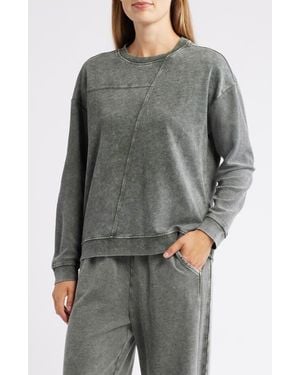 City Blues Reverse French Terry Spliced Sweatshirt - Gray