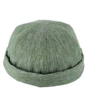Wigéns Denim Linen Docker Cap - Green