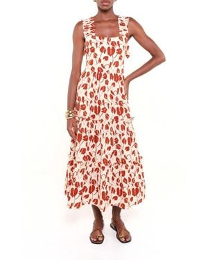 The Lulo Project The New Sunset Print Sleeveless Maxi Dress - White