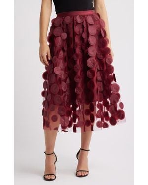NIKKI LUND Kretsa Circle Appliqué Skirt - Red