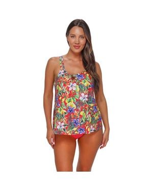Sunsets Escape Sadie Tankini Swimsuit Top - Red
