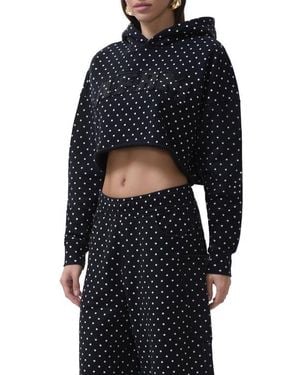 AFRM Darius Crop Cotton Hoodie - Blue