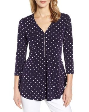 Chaus Zipper Dot Top - Blue