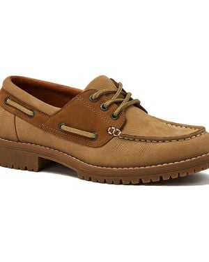 Lands' End Seaport Leather Lace Up Boat Shoes - Brown