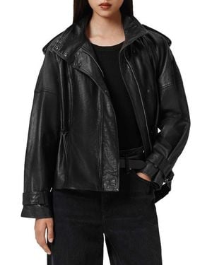 AllSaints Serne Leather Jacket - Black