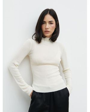 Pretty Lavish Charli Sheer Knit Top - White
