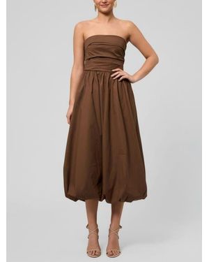 Rachel Roy Rosalie Strapless Midi Dress - Brown