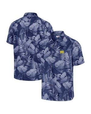 Tommy Bahama Michigan Wolverines Coast Nuevo Fronds Button-Up Shirt - Blue