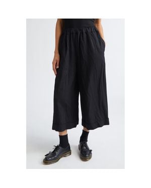 Comme des Garçons Garment Dyed Gabardine Wide Leg Pants - Black