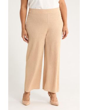 Kasper Pull On Wide Leg Pants - Natural
