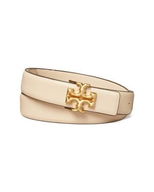 Tory Burch Eleanor Leather Belt - Natural