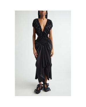 Collina Strada Cypress Painted Daisy Lace Trim Slipdress - Black