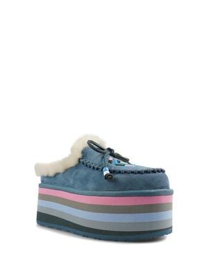 Zigi Birdy Faux Shearling Platform Slipper - Blue