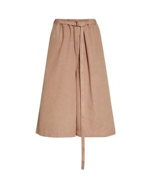 Marni Belted Cotton Twill Culottes - Brown