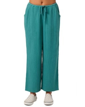 O'neill Sportswear Brenda Cotton Gauze Wide Leg Pants - Green