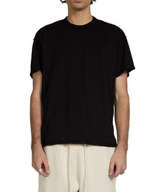 Les Tien Lightweight Binded Neck Inside Out Tee - Black