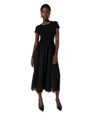 Gerard Darel Rynah Scalloped Detail Midi Dress - Black