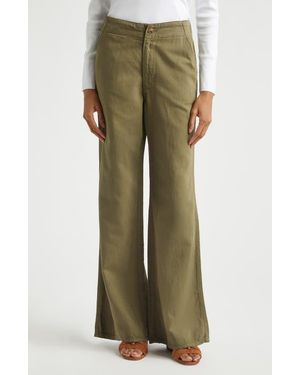 Veronica Beard Kasey Wide Leg Pants - Green