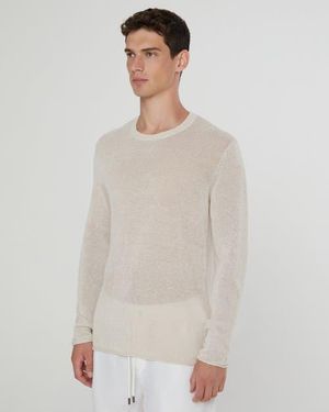 Onia Kevin Crewneck Linen Sweater - White